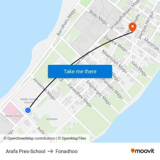 Arafa Pres-School to Fonadhoo map