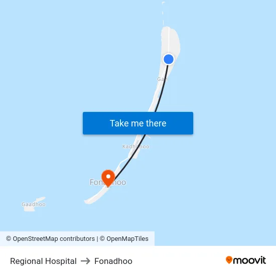 Regional Hospital to Fonadhoo map