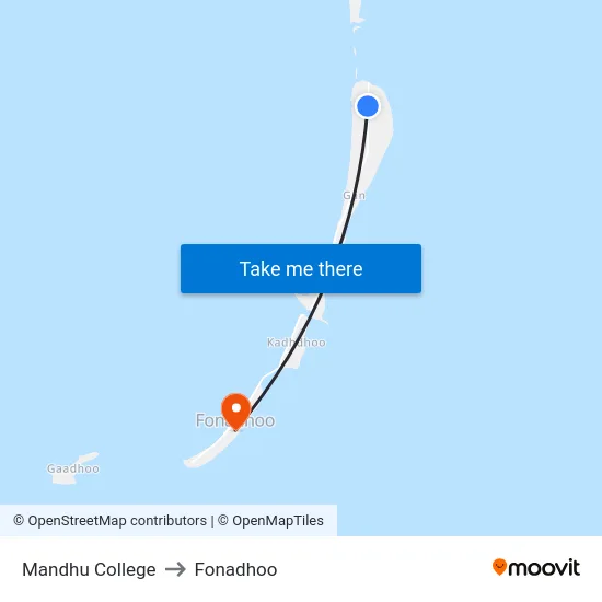 Mandhu College to Fonadhoo map