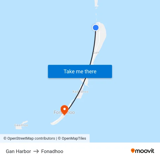 Gan Harbor to Fonadhoo map