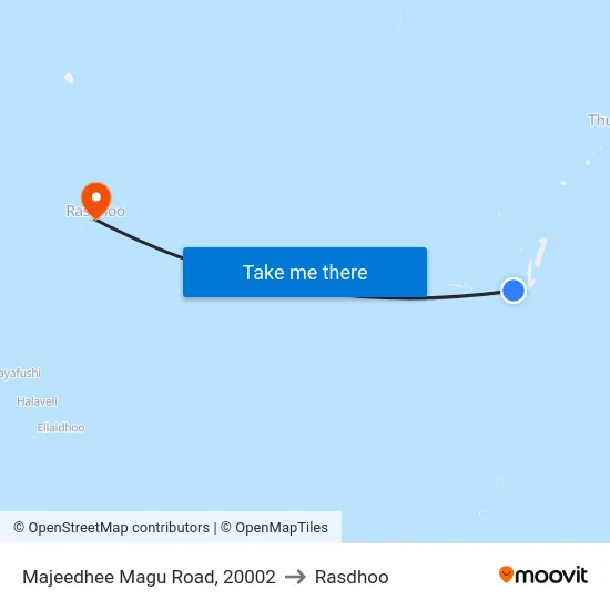 Majeedhee Magu Road, 20002 to Rasdhoo map