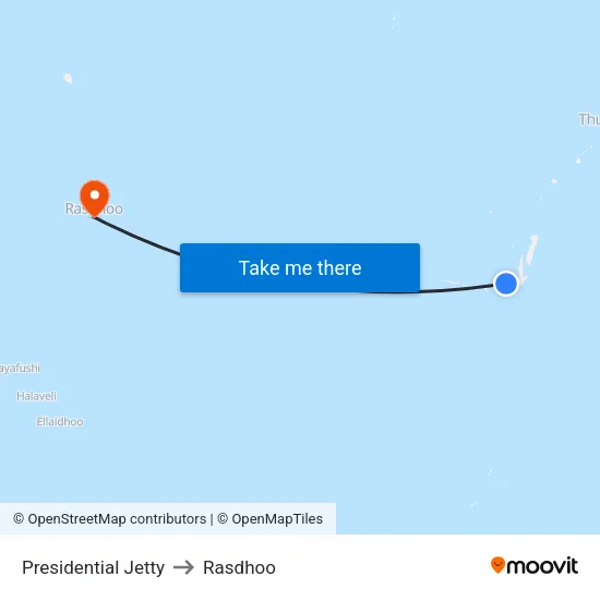 Presidential Jetty to Rasdhoo map