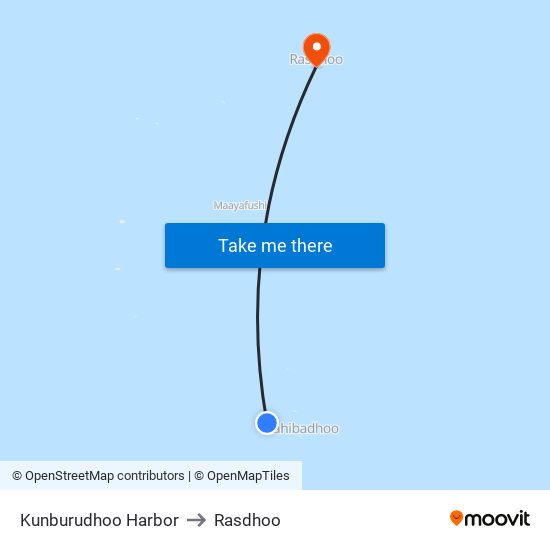 Kunburudhoo Harbor to Rasdhoo map
