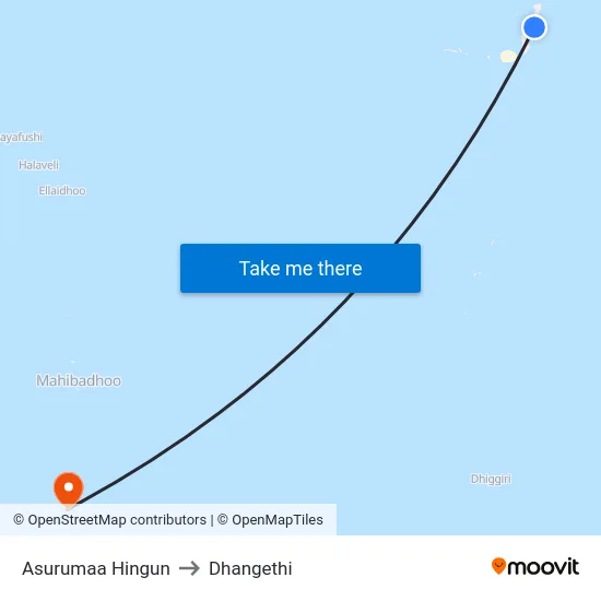 Asurumaa Hingun to Dhangethi map
