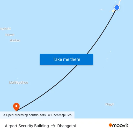 Airport Security Building to Dhangethi map