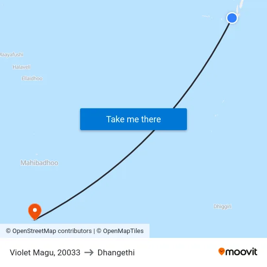 Violet Magu, 20033 to Dhangethi map
