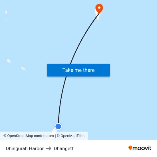Dhingurah Harbor to Dhangethi map