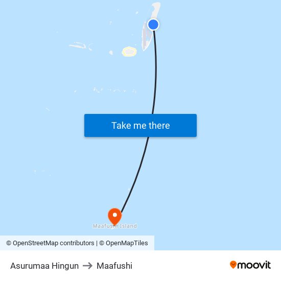 Asurumaa Hingun to Maafushi map