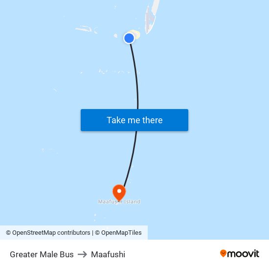 Greater Male Bus to Maafushi map