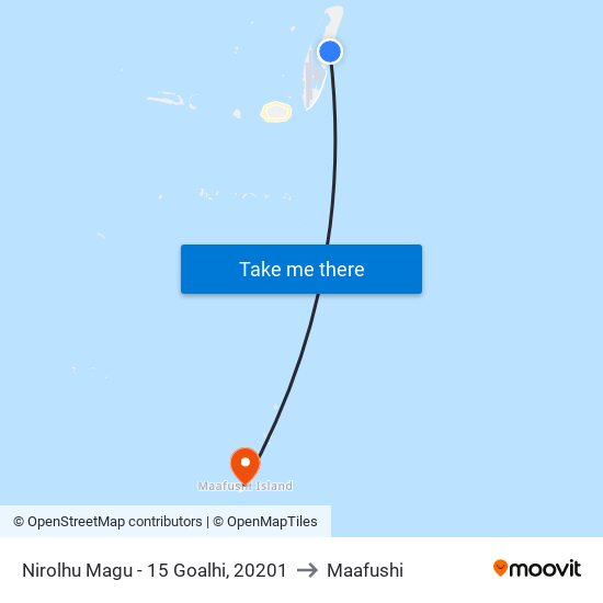 Nirolhu Magu - 15 Goalhi, 20201 to Maafushi map