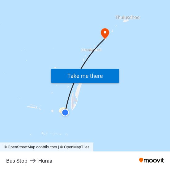 Bus Stop to Huraa map