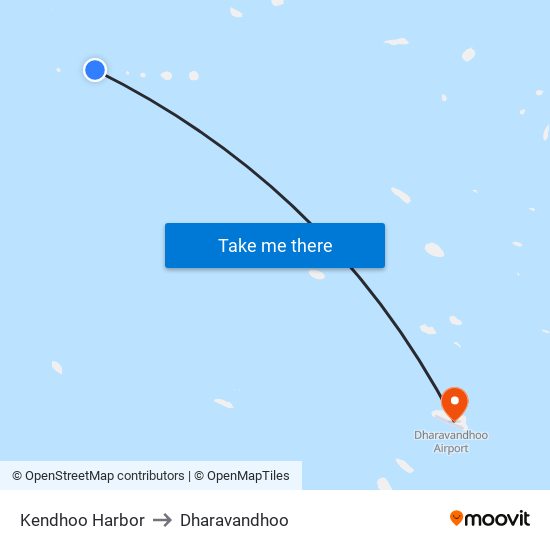 Kendhoo Harbor to Dharavandhoo map