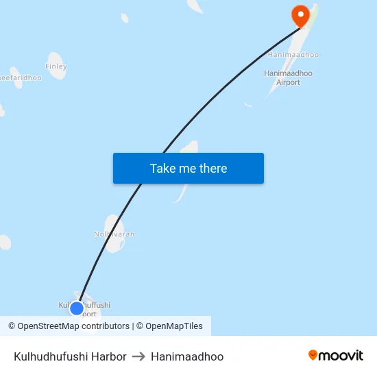 Kulhudhufushi Harbor to Hanimaadhoo map