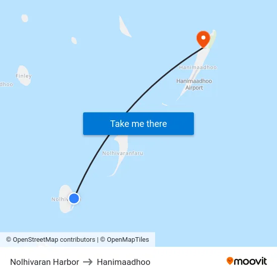 Nolhivaran Harbor to Hanimaadhoo map