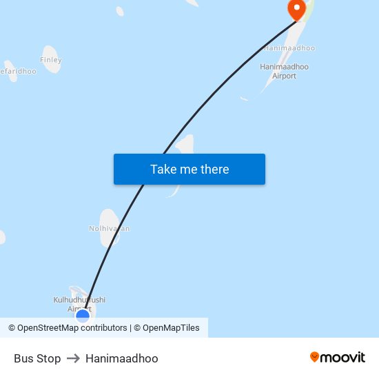 Bus Stop to Hanimaadhoo map