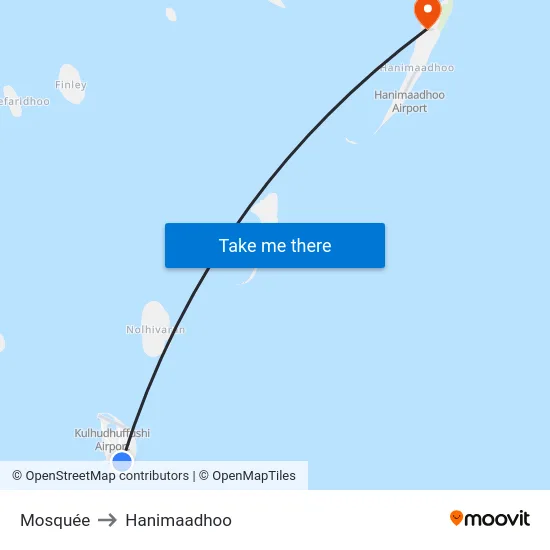Mosquée to Hanimaadhoo map