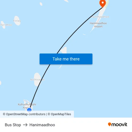 Bus Stop to Hanimaadhoo map