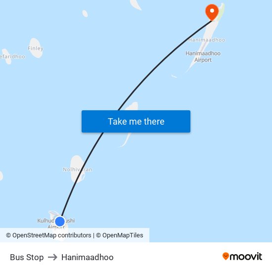 Bus Stop to Hanimaadhoo map