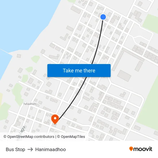 Bus Stop to Hanimaadhoo map