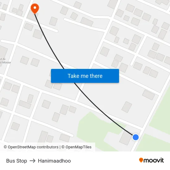 Bus Stop to Hanimaadhoo map