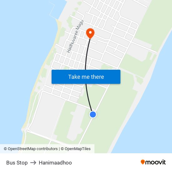 Bus Stop to Hanimaadhoo map