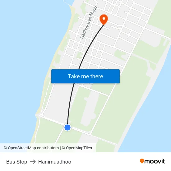 Bus Stop to Hanimaadhoo map