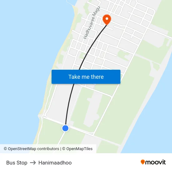 Bus Stop to Hanimaadhoo map