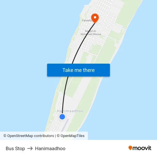 Bus Stop to Hanimaadhoo map