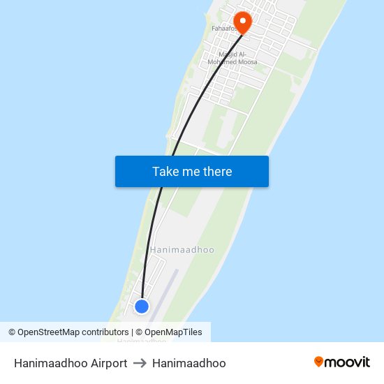 Hanimaadhoo Airport to Hanimaadhoo map