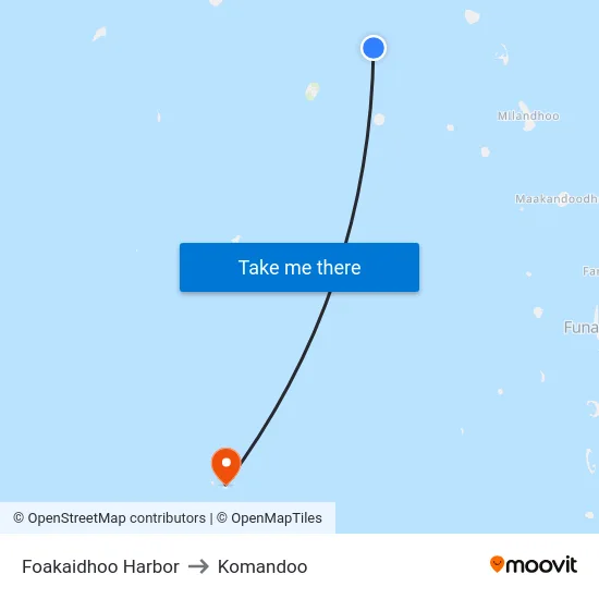 Foakaidhoo Harbor to Komandoo map