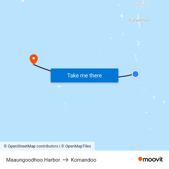 Maaungoodhoo Harbor to Komandoo map