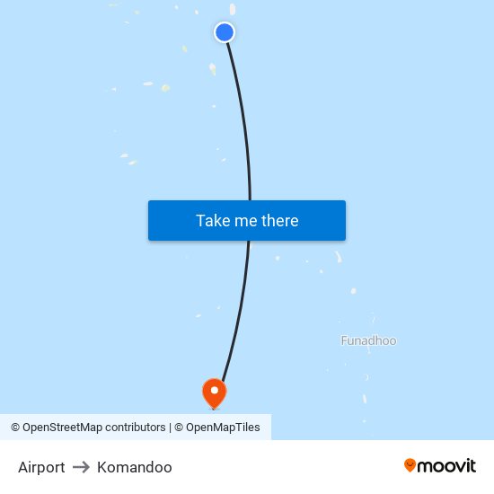 Airport to Komandoo map