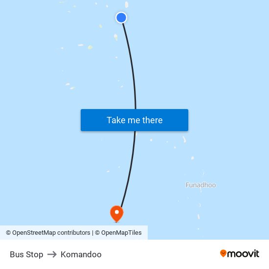 Bus Stop to Komandoo map