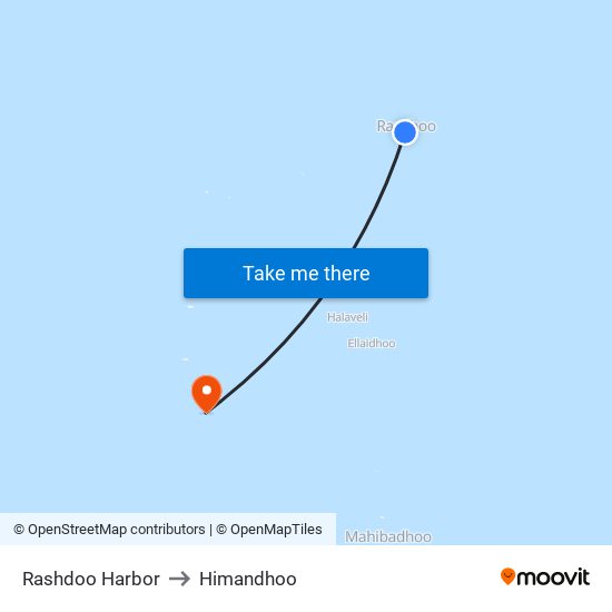 Rashdoo Harbor to Himandhoo map