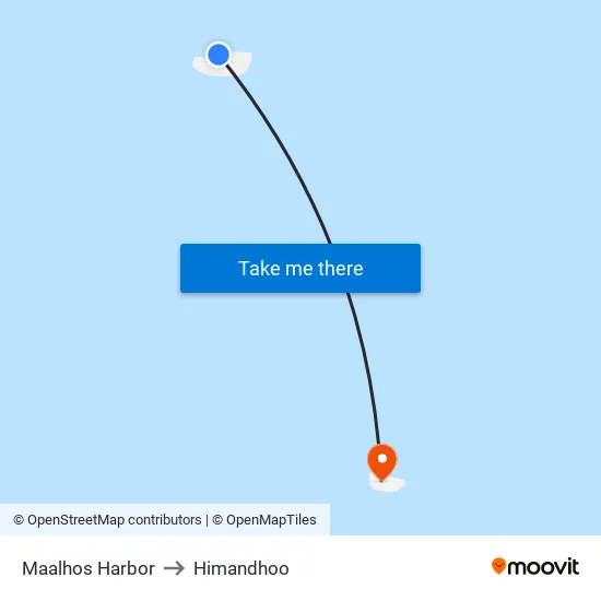 Maalhos Harbor to Himandhoo map