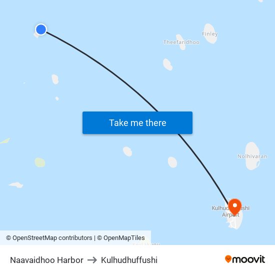 Naavaidhoo Harbor to Kulhudhuffushi map