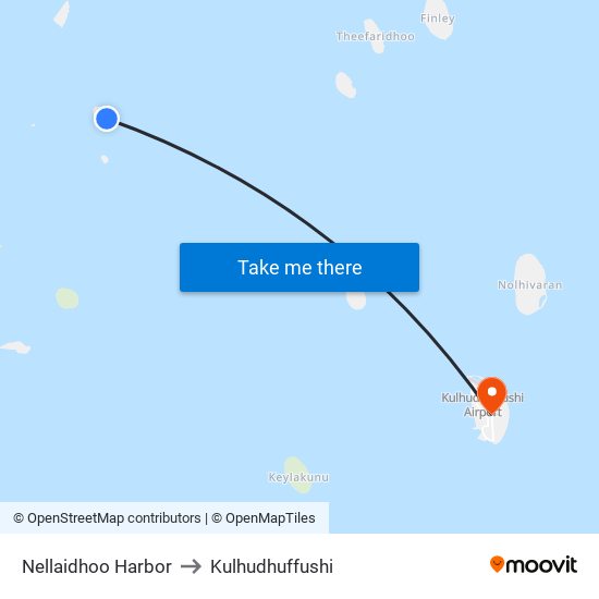 Nellaidhoo Harbor to Kulhudhuffushi map