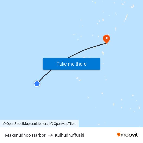 Makunudhoo Harbor to Kulhudhuffushi map