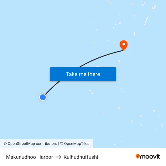 Makunudhoo Harbor to Kulhudhuffushi map