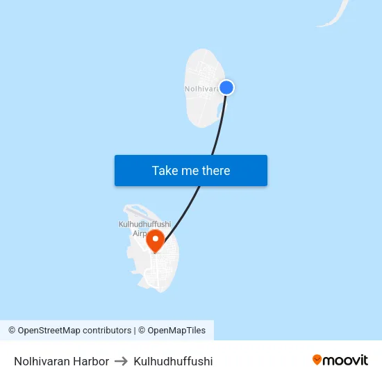 Nolhivaran Harbor to Kulhudhuffushi map