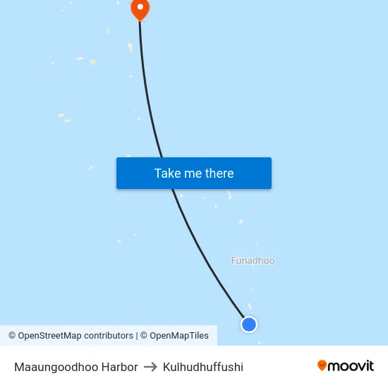 Maaungoodhoo Harbor to Kulhudhuffushi map