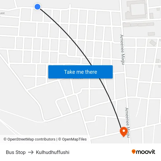 Bus Stop to Kulhudhuffushi map