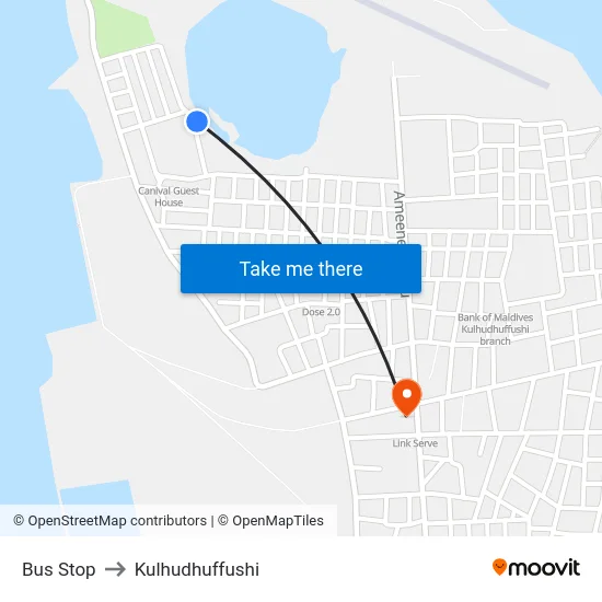 Bus Stop to Kulhudhuffushi map
