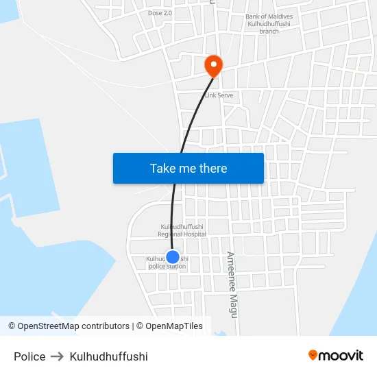 Police to Kulhudhuffushi map
