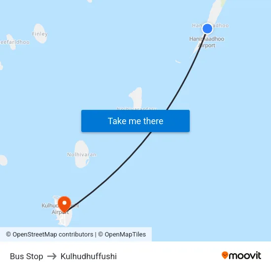 Bus Stop to Kulhudhuffushi map