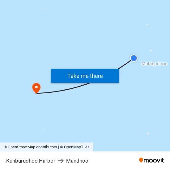 Kunburudhoo Harbor to Mandhoo map