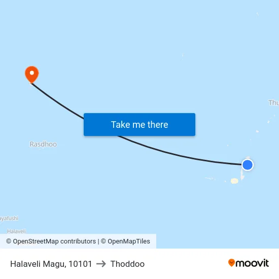 Halaveli Magu, 10101 to Thoddoo map
