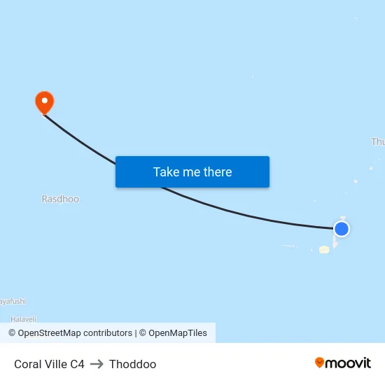 Coral Ville C4 to Thoddoo map