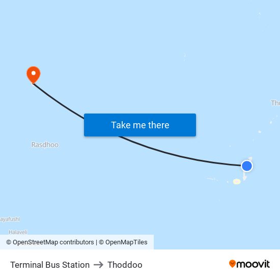 Terminal Bus Station to Thoddoo map