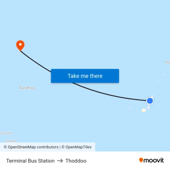 Terminal Bus Station to Thoddoo map